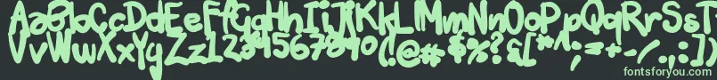 Шрифт Tuschtouch3 – зелёные шрифты на чёрном фоне