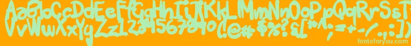 Шрифт Tuschtouch3 – зелёные шрифты на оранжевом фоне
