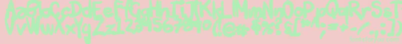 Tuschtouch3-fontti – vihreät fontit vaaleanpunaisella taustalla