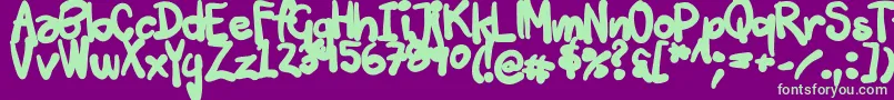 Tuschtouch3-Schriftart – Grüne Schriften auf violettem Hintergrund