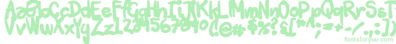 Tuschtouch3-Schriftart – Grüne Schriften auf weißem Hintergrund
