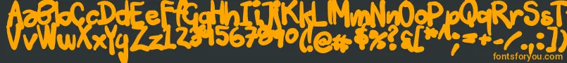フォントTuschtouch3 – 黒い背景にオレンジの文字