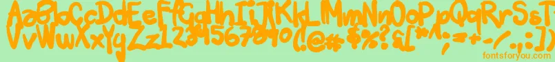 Tuschtouch3 Font – Orange Fonts on Green Background
