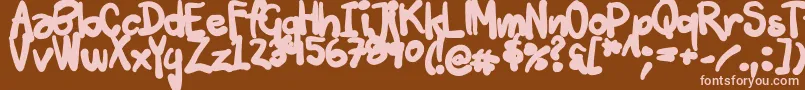 Шрифт Tuschtouch3 – розовые шрифты на коричневом фоне