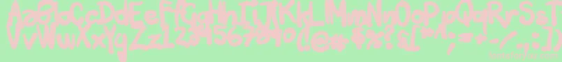フォントTuschtouch3 – 緑の背景にピンクのフォント