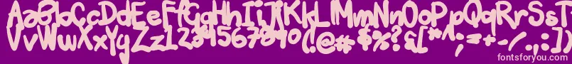 フォントTuschtouch3 – 紫の背景にピンクのフォント