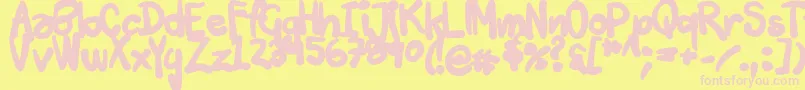 Tuschtouch3 Font – Pink Fonts on Yellow Background