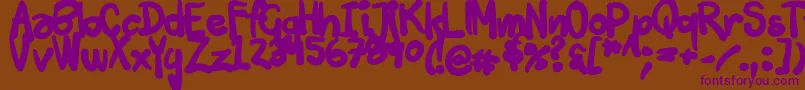 Tuschtouch3 Font – Purple Fonts on Brown Background