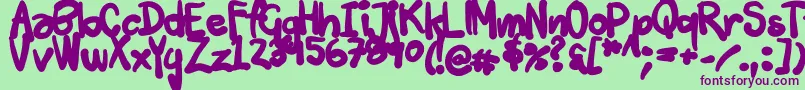 Tuschtouch3-Schriftart – Violette Schriften auf grünem Hintergrund