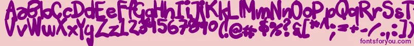 Шрифт Tuschtouch3 – фиолетовые шрифты на розовом фоне