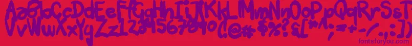 Шрифт Tuschtouch3 – фиолетовые шрифты на красном фоне