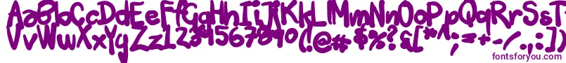 Шрифт Tuschtouch3 – фиолетовые шрифты на белом фоне