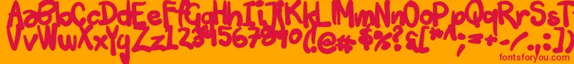 Шрифт Tuschtouch3 – красные шрифты на оранжевом фоне