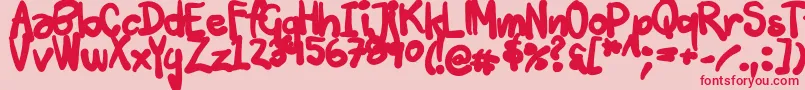 フォントTuschtouch3 – ピンクの背景に赤い文字