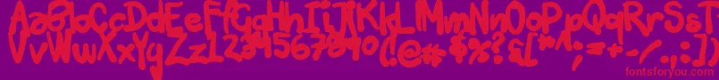 フォントTuschtouch3 – 紫の背景に赤い文字