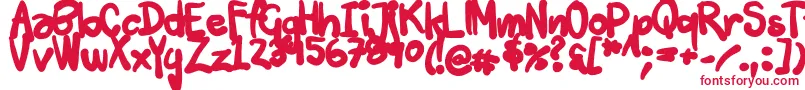 Tuschtouch3-Schriftart – Rote Schriften auf weißem Hintergrund