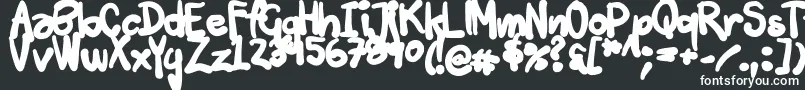 Шрифт Tuschtouch3 – белые шрифты на чёрном фоне