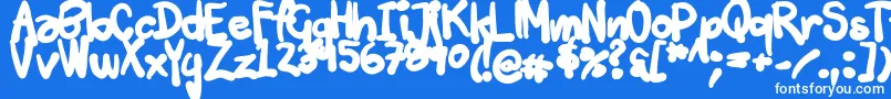 Шрифт Tuschtouch3 – белые шрифты на синем фоне