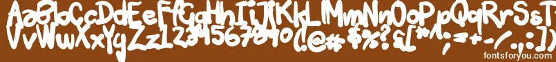 フォントTuschtouch3 – 茶色の背景に白い文字