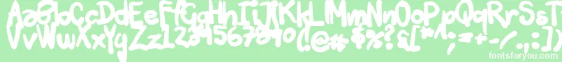 Tuschtouch3-Schriftart – Weiße Schriften auf grünem Hintergrund