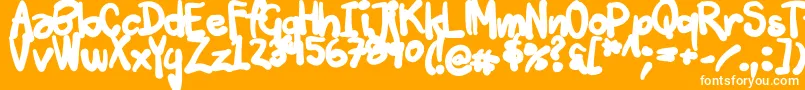 Tuschtouch3 Font – White Fonts on Orange Background