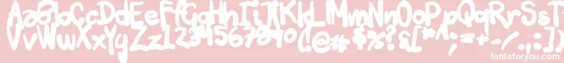 Tuschtouch3-Schriftart – Weiße Schriften auf rosa Hintergrund