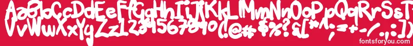 Tuschtouch3-fontti – valkoiset fontit punaisella taustalla