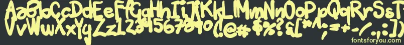 Шрифт Tuschtouch3 – жёлтые шрифты на чёрном фоне