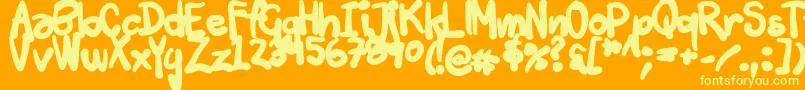 Шрифт Tuschtouch3 – жёлтые шрифты на оранжевом фоне