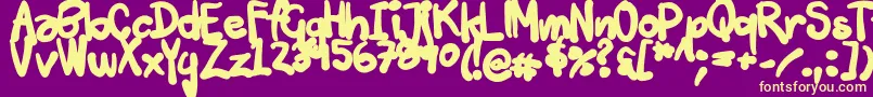 Tuschtouch3 Font – Yellow Fonts on Purple Background