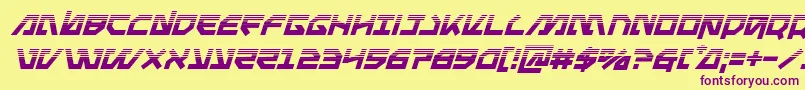 Metalstormhalfital Font – Purple Fonts on Yellow Background