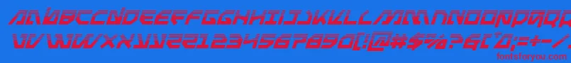 Metalstormhalfital Font – Red Fonts on Blue Background