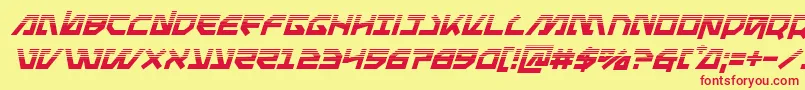 Шрифт Metalstormhalfital – красные шрифты на жёлтом фоне