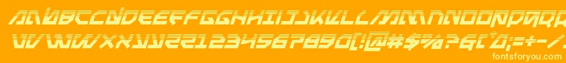 Metalstormhalfital Font – Yellow Fonts on Orange Background