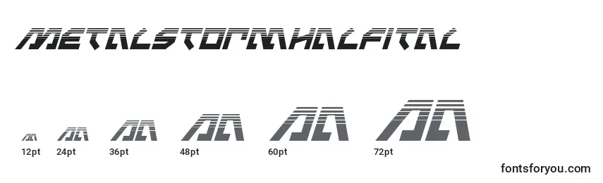 Размеры шрифта Metalstormhalfital