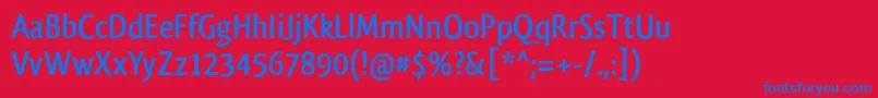 QlassikboldTb Font – Blue Fonts on Red Background