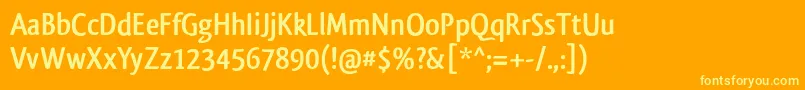 フォントQlassikboldTb – オレンジの背景に黄色の文字