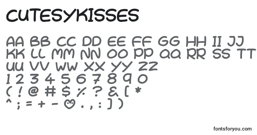 Schriftart CutesyKisses – Alphabet, Zahlen, spezielle Symbole