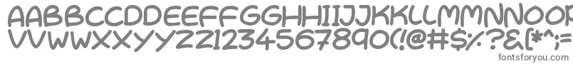 CutesyKisses-fontti – harmaat kirjasimet valkoisella taustalla