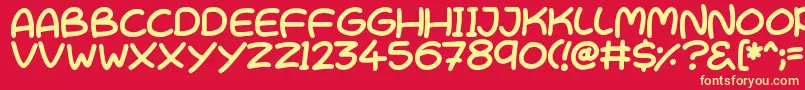 CutesyKisses Font – Yellow Fonts on Red Background