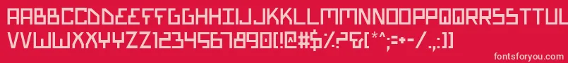 BionicType-Schriftart – Rosa Schriften auf rotem Hintergrund