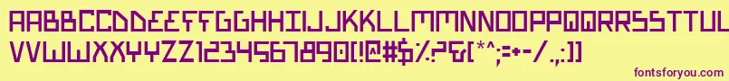 BionicType Font – Purple Fonts on Yellow Background