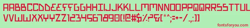 BionicType Font – Red Fonts on Green Background