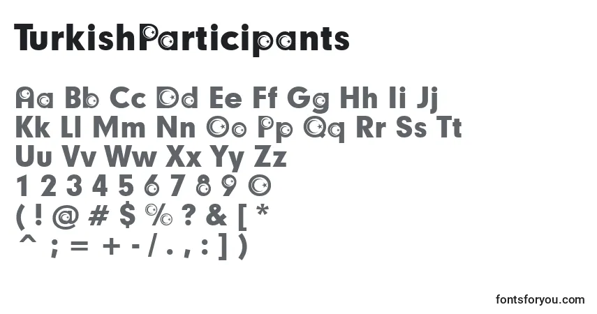 Шрифт TurkishParticipants – алфавит, цифры, специальные символы