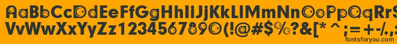 TurkishParticipants-fontti – mustat fontit oranssilla taustalla