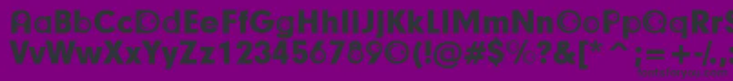 TurkishParticipants-fontti – mustat fontit violetilla taustalla