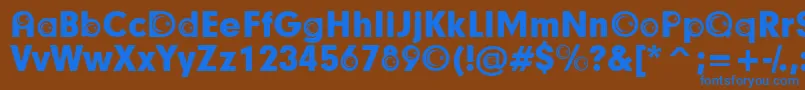 TurkishParticipants-Schriftart – Blaue Schriften auf braunem Hintergrund