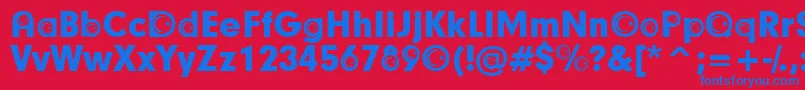 Czcionka TurkishParticipants – niebieskie czcionki na czerwonym tle