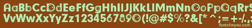 TurkishParticipants-fontti – vihreät fontit ruskealla taustalla