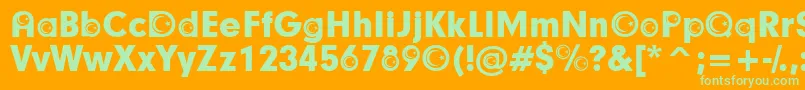 TurkishParticipants-fontti – vihreät fontit oranssilla taustalla